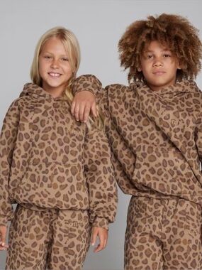 NEW kids COMFRT oversized brown panther hoodie XL